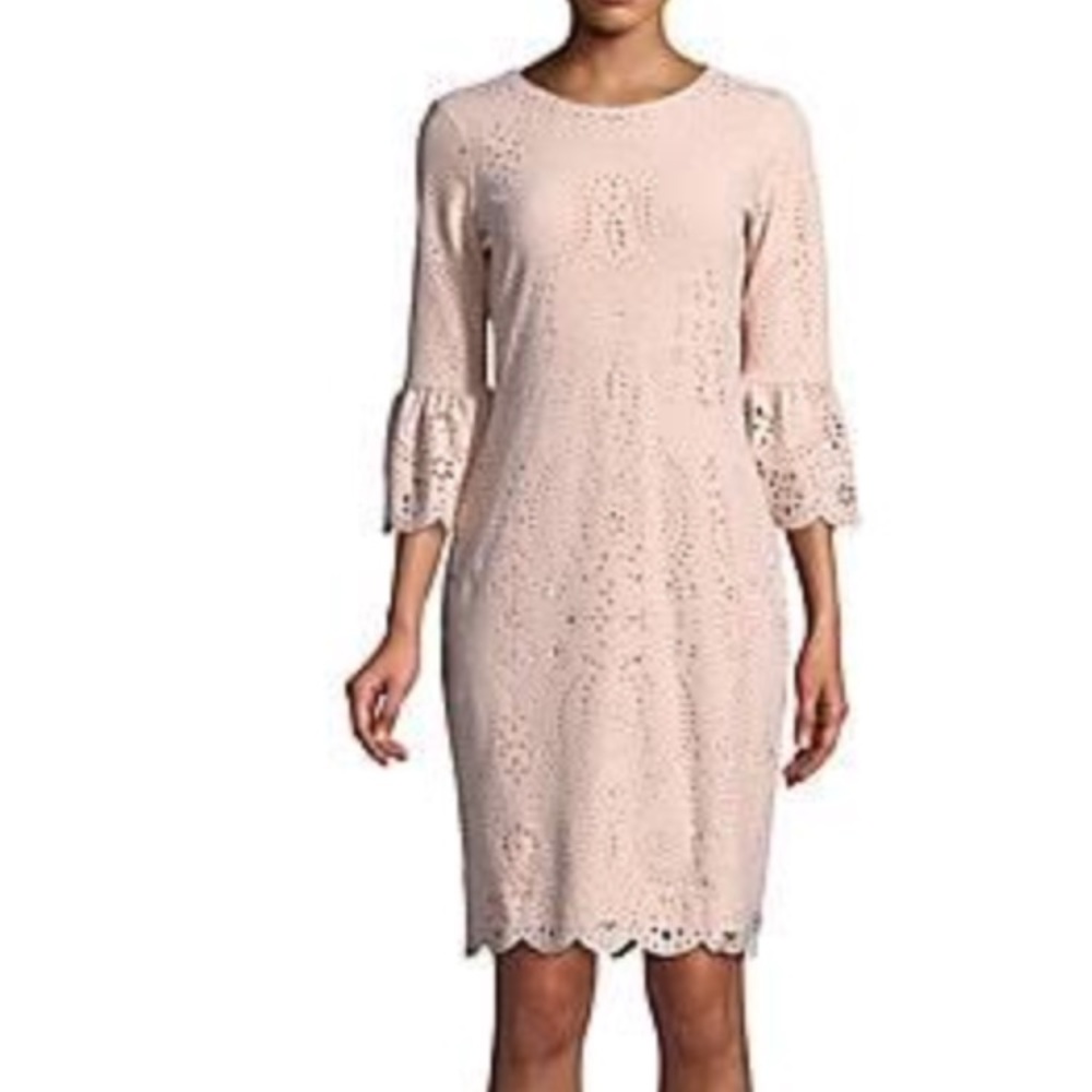 Calvin Klein laser cut bell sleeve dress